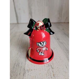 Danbury Mint bell Wisconsin Badgers santa ornament Xmas